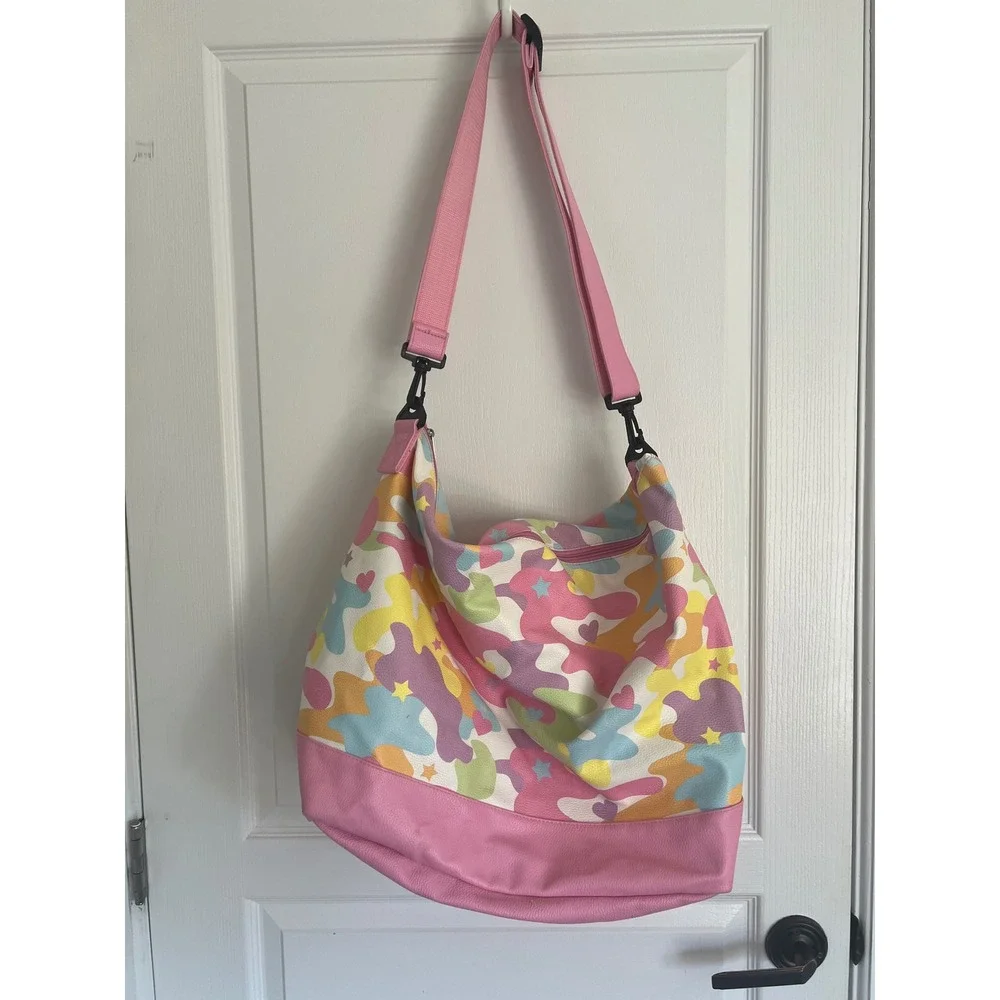 Iscream Rainbow Camo Weekender Bag Overnight Travel Duffle Sleepover Bag